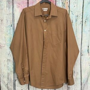 Brown Zara Men’s Cotton Button-up Shirt L